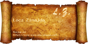 Locz Zinajda névjegykártya